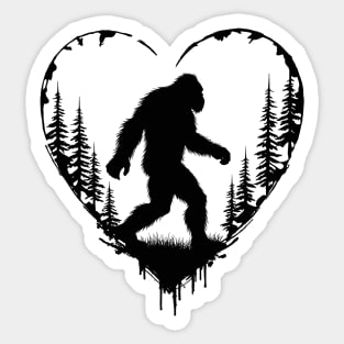 Bigfoot Heart Sticker